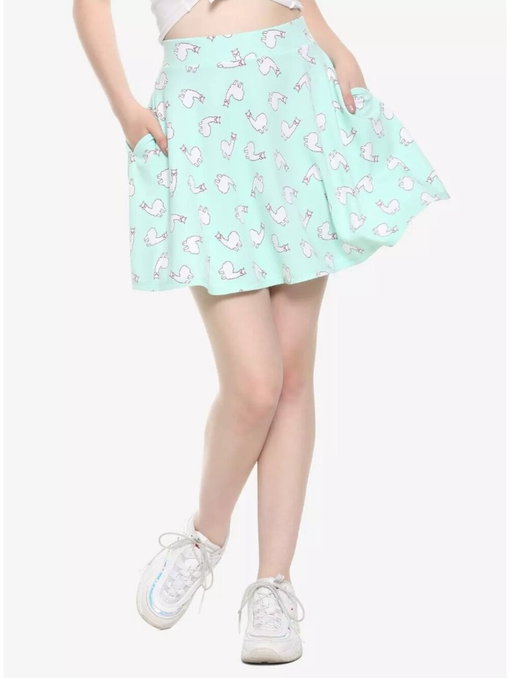 Hot Topic Alpaca Mint Green Skater Skirt in Size 3X (22/24)
